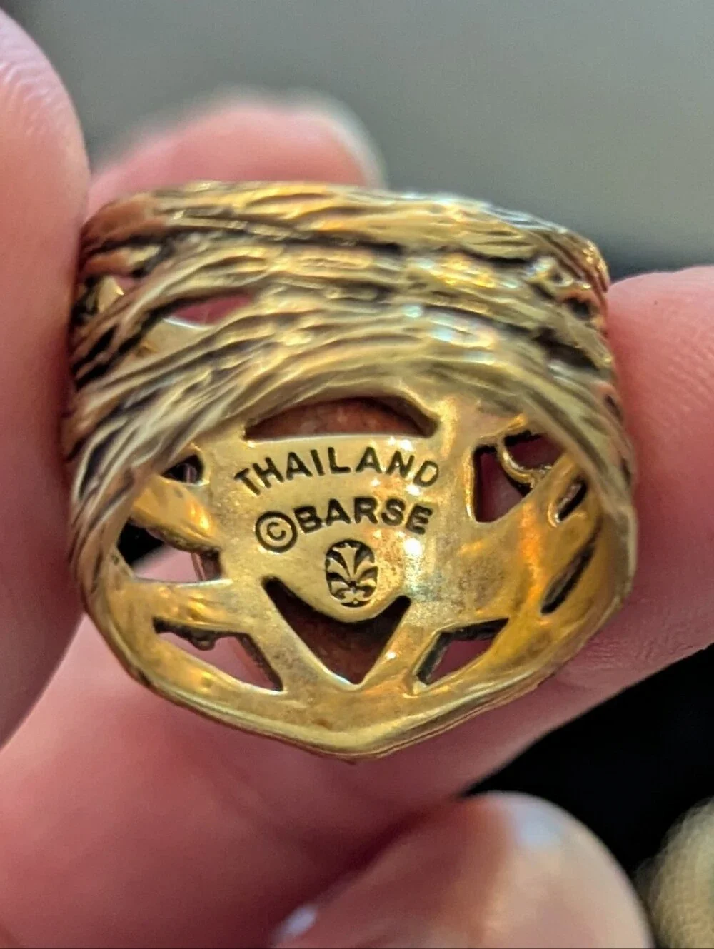 Barse Thai Genuine Stone Ring Vintage New, Size 8